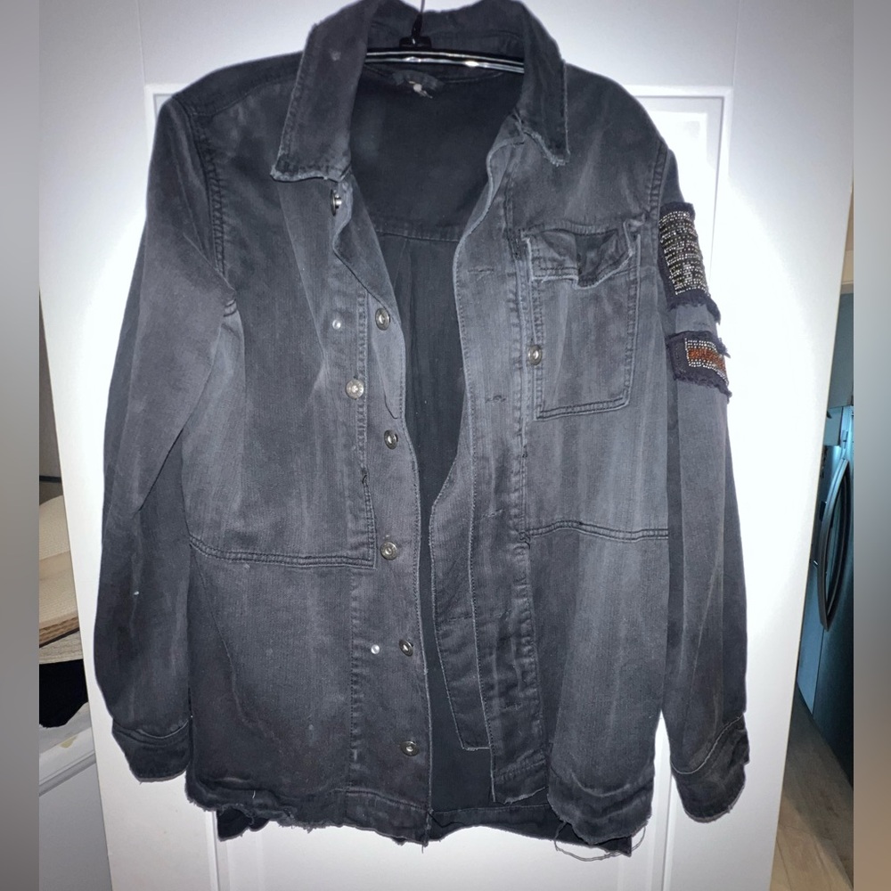 Free People Black Denim Jacket